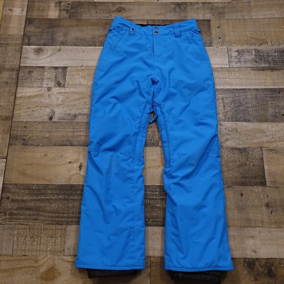Quiksilver snow pants girl's 14 blue adjustable inner straps pre owned - Picture 1 of 15